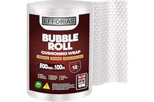Efforias Premium Quality Bubble Wrap Roll - 500m X 100m for House Moving, Shipping, Storage & Packaging