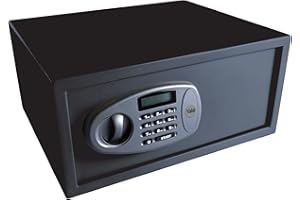 Yale Electronic Guest Laptop Safe – Guest Protection, PIN Keypad + Master Code, Auto Lockdown, Anti-bump Solenoid, LCD Display, Carpeted Interior, Fixings Included – 24L – Y-LTS0000