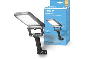 GARZA - Aplique de Exterior Solar LED 4000K, 25m² Cobertura – Sensor de Movimiento, 3 Modos, IP54, 12h Autonomía, Ángulo Ajustable 180º, Carga Solar Eficiente. Instalación en pared.