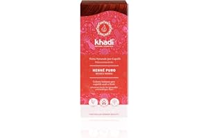khadi PURE HENNA tinte vegetal, coloración capilar de rojo anaranjado excitante a rojo llama intensamente brillante, color natural 100% vegetales, natural y vegano, cosmética natural certificada 100g
