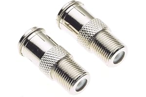 Keple Gniazdo Typu F Do Gniazda Koncentrycznego TV - Niklowany Cynk, Gniazdo żeńskie, Przejściówka Do Kabla Koncentrycznego Anteny Satelitarnej FM - 2 Sztuki