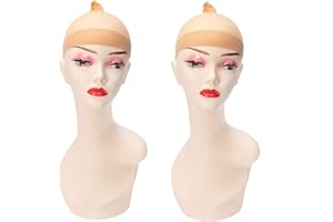 BEYOND YOUR THOUGHTS Lot de 2 Cap de Perruque En Nylon Bonnet Perruque Élastique Bonnet Soutien de Perruque Unisexe pour Femme et Homme Beige Naturel