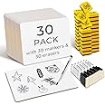 Ohuhu 30 Pack Mini Whiteboard A4, Double Sided Dry Erase Whiteboard with 30 Pens and 30 Erasers, Portable Small White Board Drawing Learning for Kid Students Classroom, Home, and Office, 22 x 30 cm