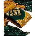MP Enterprise Women's Pure Cotton Unstiched Rajasthani Bandhani Dress Material Free Size (Green)