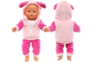 Festfun 1 Set Vêtement de Poupée Habit Vache Overall pour Poupée Bébé Habit pour Poupée Poupon 36cm(Poupée Non Incluse)