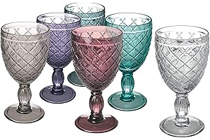 VILLA D'ESTE HOME TIVOLI Villa d’Este Home Tivoli 5907722 Castle-Juego de 6 Copas de Vino de 280 ml de Cristal, Vidrio