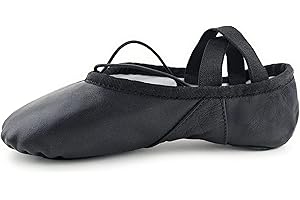 TOROMAX Black Ballet Canvas Dance Shoes Gymnastic Yoga Shoes Flat Split Sole Leather Ballerina Ballet Shoes for Girls Children Kids