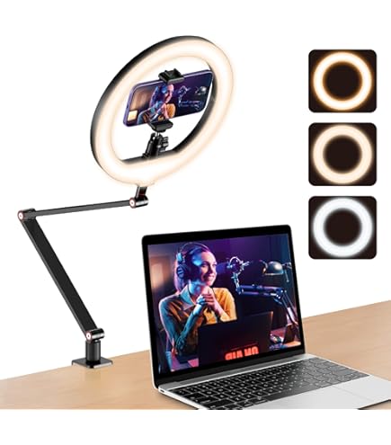 NEEWER 18 RGB LED Ringlicht APP Steuerung mit Ständer und Telefonhalterung, 42W dimmbar, 2500–10,000K, GM ± 50 Bi Farbe, CRI97 /TLCI98 , 360° Vollfarbe, 18 Szenen für Selfie, TikTok, Vlog, RGB18 II