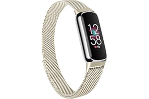 Amzpas Kompatibel mit Fitbit Luxe Armband, Edelstahl Metall Ersatzarmband mit Magnetschloss für Fitbit Luxe Damen Herren