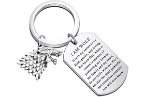 MYSOMY Wolf Keychain Wolf Dog Tags Inspirational Gifts Wolf Lovers Gift Wolf Spirit Gifts