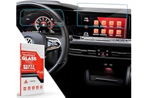 ASZSK 2 Stück Displayschutzfolie für V W Golf 8 MK8 GTI GTD GTE 2020-2023 2024, Navigation und Instrumententafel Gehärtes Glas Displayschutz, Golf 8 Zubehör
