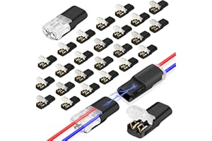 LWMTT Conectores Eléctricos Rapidos,25 uds Conectores de 2 Pines,18-22 AWG Conector de Conexión Rápida de Cable,Empalmes Cables Electricos,Terminal de Conexión de Bajo Voltaje