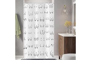 Schwarz Weiss Duschvorhang Schmal 120x180cm, ASDCXZ Modern Einfach Lustig Schwarz Weiß Graffiti Linien Kleine Waschbar Duschvorhänge Polyester Textil Wasserdicht Duschvorhang für Badewanne mit 8 Haken