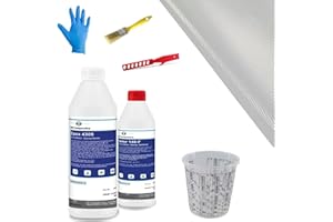 DD Composite Reparatur-Set Auto,Boot und Motorrad 700g Epoxidharz mit Härter 1m² Glasfilamentgewebe Handschuhe Pinsel Rührstab Mischbecher