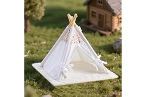 Minamzee 1:12 Dollhouse Camping Bed Tent, 1 Set Fairy Style Mini White Lace Tent with Carpet, Miniature Outdoor Furniture Accessories for Bedroom,Patio and Garden