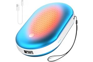 BOSONER Hand Warmers Rechargeable Reusable USB: 5200mAh Electric Portable Pocket Heater - 3 Levels Heat 2 in 1 Hand Warmers for Hiking Golf Camping Walking Skiing,Raynauds - Tech Gifts for Men Women