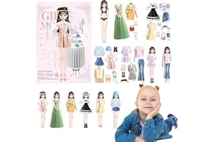 ONMDQS Magnetic Dress Up Baby Dolls, Dress Up Games Fashion Design, Funny Magnetic Dress Up Baby Paper Dolls for Girls, Magnet People Clothes Puzzles Game for Girls Ages (A)