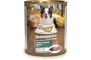 Stuzzy, Cibo Umido per Cani Adulti al Gusto Agnello Preparato Monoproteico in Patè - Totale 4,8Kg (6 Lattine da 800G)