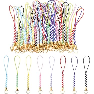 80 Lanières De Téléphone En Nylon Colorées - 8 Couleurs, 8.5cm, Avec Anneau Métal | Pour Téléphone, Clés, Appareil Photo