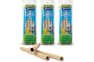 Johnson's Sanded Perch Covers For Budgies 4-Pack Set of 3 - Total of 12 Premium Perch Covers - Ideal Budgie Perch Accessories for Nail Care and Beak Maintenance bundled by Great British Pets