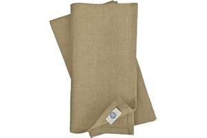 Linen & Cotton Set de 4 Servilletas de Tela Hygge - 100% Lino, Beige (32 x 32 cm) Cuadradas Lavable para Hogar Cocina Comedor Cena Mesa de Centro Cumpleaños Boda Fiesta Navidad Eventos