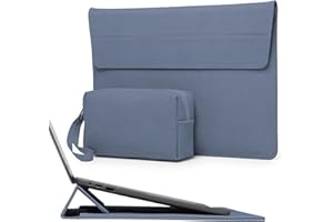 HYZUO 13,3-14 Pulgadas Funda Portátil con Soporte Ajustable para MacBook Pro 14 M5/M4/M3/M2/M1 Pro/MAX 2026-2021, MacBook Air/Pro 13,3, 13,8-13,5 Surface Laptop, con Bolsa Pequeña, Azul Haze