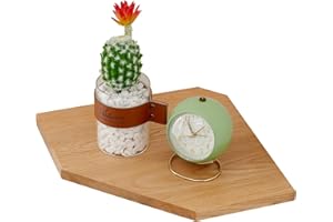 TREOAKWIS Floating Corner Shelf, Solid Oak Wood Corner Shelf for Wall - Wooden Wall Mounted Storage Display for Bedroom Decor, Living Room, Small Spaces (22 cm / 8.7 inches)