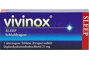 vivinox SLEEP Schlafdragees: Schlafmittel zur Kurzzeitbehandlung von Schlafstörungen, für Einschlafen & Durchschlafen, mit Diphenhydramin bei Schlafstörungen, 50 Stück