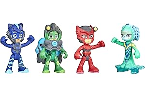 HASBRO PJ Masks Underwater Heroes Dive Time Mission Action Figure Set, 4 PJ Masks Set di figure include Gekko, Owlette, Catboy e Octobella Action Figure