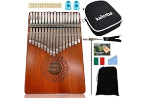 DELAMIYA Kalimba Instrumento de 17 Llaves Portable Thumb Piano Iniciador con Kalimba Gigbag, Instrumento Kalimba para Principiantes, Piano de Pulgar Portátil Regalo para Niños y Adultos, Incluye Martillo