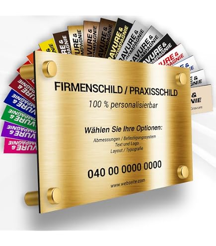 Mygoodprice Personalisierbares Alu-Schild Selbstklebend 19,5x14 Cm – Mit Gravur, 1-4 Zeilen