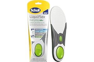 Scholl LiquiFlex Everyday Insoles for Women, 5-in-1 Supportive Insoles with Memory Foam, Arch Support, GelActiv, and Odour Control - Trim to Fit Your Walking Boot/Shoe - UK Size S (3.5-7.5), 1 Pair
