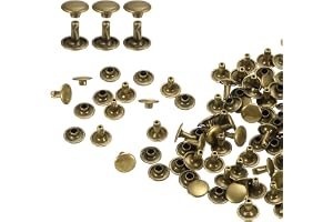 QUARKZMAN 60 set med dubbla huvor lädernitar, 9 x 8 mm rund huva tubulära nitar metall för bearbetning av läderbä tyg hals