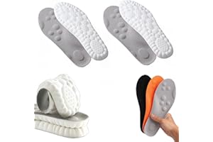 APAAZO Semelle Orthopédique Révolutionnaire, 2 Paires De Semelles En Nuage 4D Semelles Orthopédiques En Mousse à Mémoire De Forme Respirante Pour Baskets Femmes Hommes (43-44,Grey)