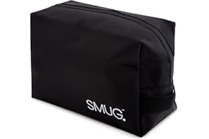 SMUG Wash Bag | Waterproof Travel Toiletry Bags for Travelling, Gym, Shower, Shaving, Toiletries, Cosmetics & Makeup Bag | Large Washbag for Men & Women | Stylish, Spacious & Easy to Clean | Black