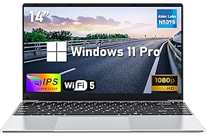 NIAKUN Ordenador Portatil, 14" Laptop 16GB RAM 1TB SSD, Pc Notebook Portatil, Procesador N5095(hasta 2,9Ghz), 1920 x 1080P, 5000mAh, Tarjeta TF, WiFi 5, BT4.2, Windows 11 Pro