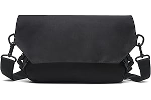 DORRISO Hombres Bolso de Bandolera Lona Bolsa de Mensajero para Viaje Escolares Trabajo Bolsos Cruzados 10.5 Pulgadas Laptop Bolsa de Ordenador Impermeable Messenger Bag Negro