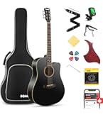 Donner Acoustic Guitar for Adult Beginners, Full Size 4/4 Cutaway
