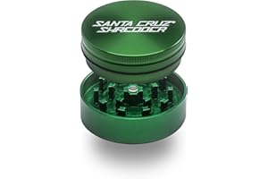 Santa Cruz Shredder Metal Herb Grinder Knurled Top for Stronger Grip 2-Piece 2.2" (Green)