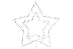 NIPACH GMBH Weihnachtsstern 50 LED warm weiß Fensterbild Fensterschmuck Weihnachtsdeko Außendeko Fensterlicht Fensterstern Dekostern Leuchtstern Adventsstern