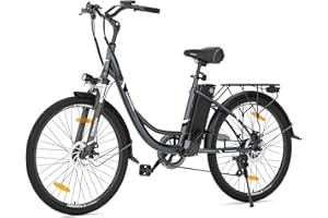 Touroll B1 Vélo Électrique, 26" vélo électrique Urbain avec 36V 15.6Ah Batterie Amovible, Vélo de Ville électrique 250W, 7 Vitesses, E-Bike Urbain pour Adulte