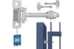 KOTARBAU® Bisagras Para Puertas - Acero - 115 mm M12 - Plata - Bisagra Ajustable Para Puerta De Jardín - Con Placa De Montaje - Para Cancelas Y Portones - Bisagras Regulables