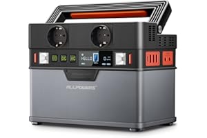 Centrale électrique Centrale électrique portable ALLPOWERS 288Wh /300W générateur solaire alimentation de secours avec onduleur DC/AC, pour une utilisation en extérieur camping pêche urgence