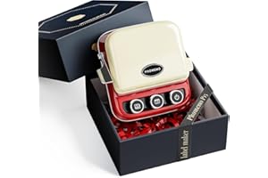 Phomemo P15 Etichettatrice Nastro, Portatile Stampante per Etichette Adesive Bluetooth retrò con confezione regalo per regali, regali di Natale, stampa su nastro, rosso vintage