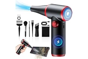 ATEngeus Souffleur Air Comprimé, Dépoussiérants Puissants électrique à vitesse continue, 100500 tr/min, Air Comprimé Duster avec lumière LED, Bombe Air Sec Nettoyage PC pour clavier, voiture