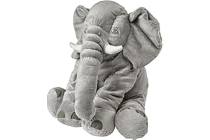 Irunfast 60CM Grey Elephant Plush Toys, Cuddly Elephant Soft Toys Giant Elephant Teddy Elephant Stuffed Animal Plushier Elephant Teddy Bear Soft Toy for Birthday New Year
