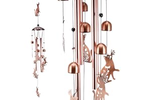 PALMCEE Wind Chimes Outdoor, Wind chimes for Garden Yard outdoor Decor, Garden Decor, Best Gardening Gift for Mom Women Grandma Friend, Patio Decor for Balcony, LIving Room, Yard (Cat)