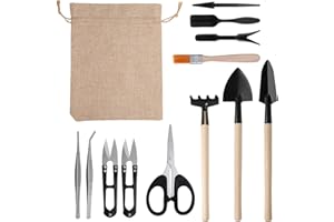 ROSEFLOWER Lot de 12 Mini Outils de Jardin, Kit de Jardin succulente, kit de Cactus, Mini Outils de Jardinage d'intérieur pour Plantes succulentes, Transplantation à la Main, Outils de Jardinage Miniatures
