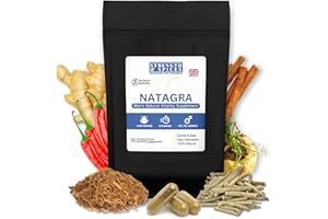 STRENGTH & SPICES100% NATURAL VEGAN FOOD SUPPLEMENTS Natagra 1000mg Natural Male Vitality Supplement – Herbal Blend with Maca, Tribulus Terrestris, Ginseng – Supports Energy and Well-Being – Vegan & UK Made - 10 Capsules