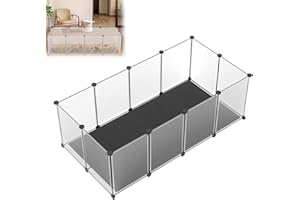 ACXIN Kleintiergehege 12PC mit Bodenplatten, komfortabler Unterlage, 143×73×46 cm – ideal als Laufstall für Hund, Katze, Kaninchen, Meerschweinchen, Freigehege für Tiere, Nager Gehege